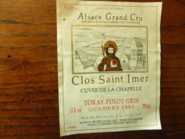 Clos Si Imer - Goldert 1992 - Cuvée De La Chapelle - TOKAY PINOT GRIS - Ernest BURN Vignerons - Autres & Non Classés