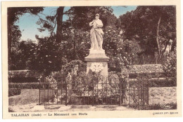 OCCITANIE AUDE TALAIRAN MILITARIA GUERRE 14/18 : LE MONUMENT AUX MORTS - EDITION COLORISEE COMBIER MACON - CIRCULEE 1943 - Autres & Non Classés