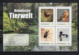 Austria 2024 Animals And Fauna, Butterflies, Bearded Vulture, Beetle, Duck Sheetlet MNH - Other & Unclassified