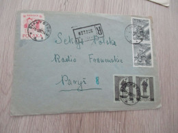 Lettre Pologne Polska En Recommandé  TP Anciens Pour Paris 1957 - Briefe U. Dokumente