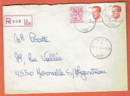 37P - Recommandé Liège A 13 -1986 Vers Hermalle Sous Argenteau - Lettres & Documents