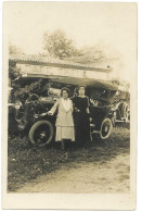 Carte Photo Ancienne - 2 Femmes Près D'un Café Devant Une Citroên Type A 1919 Version Torpedo - à Situer - Caffé