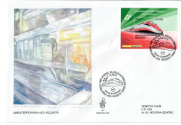 FDC VENETIA ARTE N. 145  ITALIA 2010  LINEA FERROVIARIA ALTA VELOCITA' - FDC