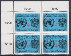 1985 , Mi 1817 ** (1) - 4 Er Block Postfrisch - 40 Jahre Vereinte Nationen UNO - Neufs