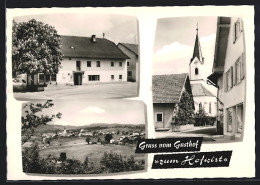 AK Tiefenbach über Passau, Der Gasthof Zum Hofwirt V. Maria Neumeier, Die Kirche, Gesamtansicht  - Passau