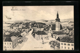 Künstler-AK Kronstorf A. D. Enns, Ortsansicht Mit Kirche Aus Der Vogelschau  - Other & Unclassified