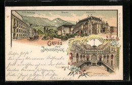 Lithographie Innsbruck, K. K. Hofburg, Theater Und Stadtsäle, Innenansicht Des Grossen Stadtsaales  - Other & Unclassified