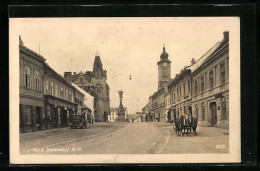 AK Zistersdorf /N.D., Strassenpartie Mit Denkmal  - Other & Unclassified