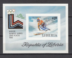 Olympia 1980   Liberia  Bl **, Imperf. - Hiver 1980: Lake Placid