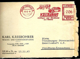 DEUTSCHES REICH - MARCOPHILIE EMA - EMPREINTE MACHINE - 1943 - KÄSSBOHRER ULM - Frankeermachines (EMA)