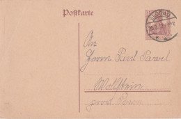 Deutsches Reich  Karte Mit Tagesstempel Glogau 1920 Głogów Schlesien Nach Wollstein RB Posen Wolsztyn - Brieven En Documenten