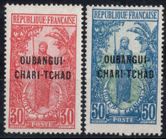 Oubangui Timbres-Poste N°23* & 24* Neufs Charnières TB Cote : 3€50 - Unused Stamps