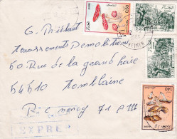 Algérie-1984--lettre EXPRES De BEINEN  Pour TOMBLAINE-54(France), Timbres (champignons) , Cachet..voir état - Algeria (1962-...)