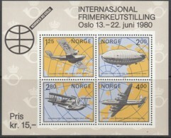 NORWEGEN  Block  2, Postfrisch **, Briefmarkenausstellung NORWEX 1980, Oslo - Geschichte Der Arktischen Luftfahrt 1979 - Blocs-feuillets