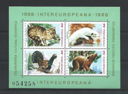 Romania 1986 Fauna S/S Y.T. BF 182 ** - Blocks & Kleinbögen