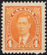 CANADA 1937 KGVI 4 Cents Yellow SG360 MNH - Unused Stamps