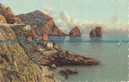 R051176 Capri. I Faraglioni E Piccola Marina. Pittore G. Carelli. A. Scrocchi - Monde