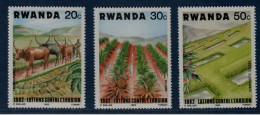 Rwanda, **, Yv 1099, 1100, 1101, Mi 1224, 1225, 1226, SG 1151, 1152, 1153, - Neufs