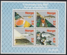NORWEGEN Block 8, Postfrisch **, Tag Der Briefmarke; Das Norwegische Berufsleben 1987 - Blokken & Velletjes
