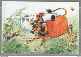 JERSEY 1997 Fauna Animals Ox Year MI Bl.14 MNH (**) #Fauna887 - Nouvel An Chinois