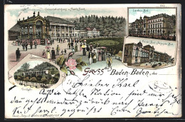 Lithographie Baden-Baden, Trinkhalle, Conversationshaus Und Musik-Pavillon, Landes-Bad  - Baden-Baden