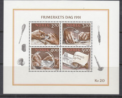 NORWEGEN  Block 15, Postfrisch **, Tag Der Briefmarke: Stichtiefdruck, 1991 - Blocks & Kleinbögen