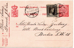 79615 - Luxemburg - 1921 - 10c Wappen GAKte M ZusFrankatur WILTZ -> Deutschland - Storia Postale