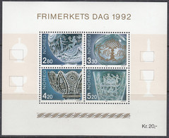 NORWEGEN Block 18, Postfrisch **, Tag Der Briefmarke, Glasbläserkunst, 1992 - Blocks & Sheetlets