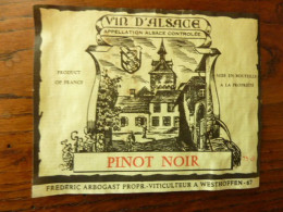 Vignoble FREDERIC ARBOGAST - PINOT NOIR - Vin D'Alsace - WESTHOFFEN - Otros & Sin Clasificación
