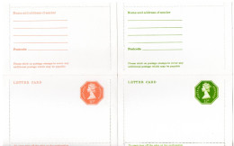 UK, GB, Great Britain, 2 Letter Cards - Stamped Stationery, Airletters & Aerogrammes