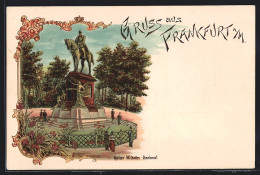 Lithographie Frankfurt A. M., Kaiser Wilhelm Denkmal  - Frankfurt A. Main