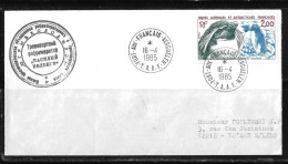 89 - Y&T PO 106 Gorfou Sauteur Sur Pli Du 16.4.1985 Kerguelen, Passage Du Chalutier Soviétique "VASAAÏ POLENOV" - Covers & Documents