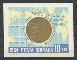 Romania 1964 Ol. Games Tokyo Medals S/S Y.T. BF 60  ** - Blokken & Velletjes