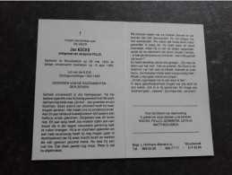 Jos Kockx ° Wuustwezel 1924 + Wuustwezel 1985 X Josephina Pellis (Fam: Gommers - Leys - Mattheeussen) - Obituary Notices