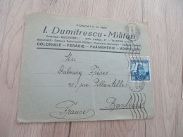 Lettre Romania Roumanie Pub Publicité Dumitrescu Militari 1937 1 TP Ancien - Storia Postale