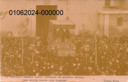 SEVILLA .carte-photo Tomás Sanz  - Semena Santa - Entrada De Nuestra Señora....     (scans Recto-verso) - Sevilla