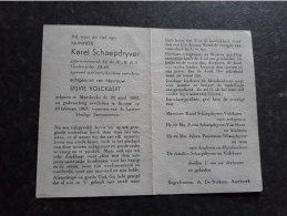 Karel Schaepdryver ° Meetkerke 1882 + Brugge 1968 X Sylvie Volckaert (Fam: Van Hove - Peuteman) - Todesanzeige