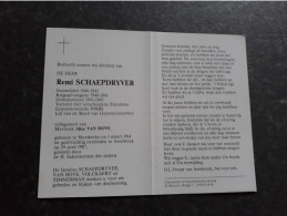 Remi Schaepdryver ° Meetkerke 1914 + Assebroek 1987 X Alice Van Hove (Fam: Volckaert - Timmerman) - Todesanzeige
