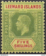 1920 Leeward Islands George V 5s. On Orange-buff MH SG N. 57c - Other & Unclassified
