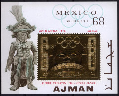 Olympia1968:  Ajman  Goldblock **, M.Aufdr. - Ete 1968: Mexico