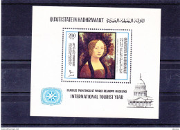 ADEN QU'AITI HADRAMAUT 1967 Léonard De Vinci, Ginevra Da Benci Michel Block 21 A NEUF** MNH Cote 15 Euros - Jemen