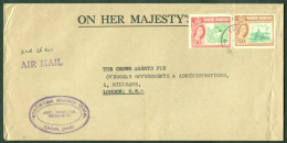 BRITISH NORTH BORNEO Sabah 1960 Franked 50+10c60c Stamps Era EII On Vfu AIRMAIL Cover O Tuaran > UK London - Nordborneo (...-1963)