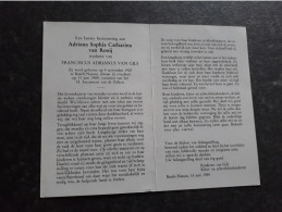 Adriana Sophia Catharina Van Rooij ° Baarle-Nassau 1905 + Baarle-Nassau 1989 X Franciscus Adrianus Van Gils - Todesanzeige