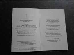 Aloïs Van Reybrouck ° Maldegem-Donk 1907 + Sijsele-Damme 1996 X Clarisse Dhoore (Fam: Timmerman - Dhont) - Obituary Notices