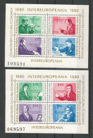 Romania 1980 Composers S/S Y.T. BF 142/143  ** - Blocks & Kleinbögen