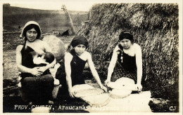 Chile, Cautín, Mapuche Women Grinding Grain, Nursing (1920s) RPPC Postcard - Chili
