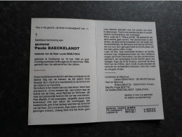 Paula Baeckelandt ° Oostkamp 1898 + Brugge 1989 X Louis Demuynck (Fam: De Meyer - Beattie) - Obituary Notices