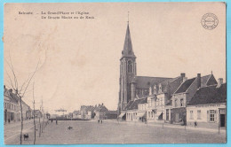 CP SELZAETE ZELZATE La Grand Place Et L'église  Collection Bertels Obl 9 X 1912 - Zelzate