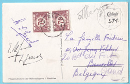 CP Obl Ambulant Militaire AMBT. MIL. SPWK Avec Littera A  Non Affranchi  Vers Bruxelles Puis GAND T Obl GENT 1949 RR - Brieven En Documenten