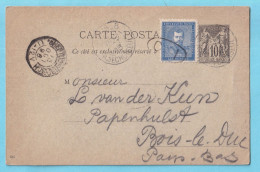 EP Sage Obl PARIS 8 Le 12 X 1896 Avec Vignette Tsar Nicolas II Empeur De Toutes Les Russies ! Obl C.I. Vers  Pays Bas  - Standaardpostkaarten En TSC (Voor 1995)